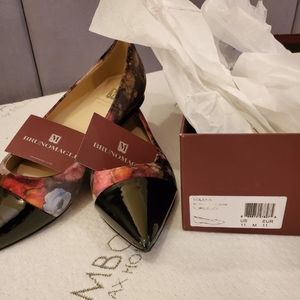 BRUNO MAGLI Solena Leather Pointed Toe Flat